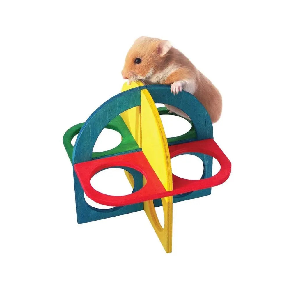 Colorful hamster toy for climbing and playing, promoting exercise and mental stimulation.