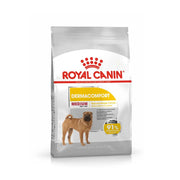 Royal Canin Dermacomfort Medium dog food bag, designed for skin sensitivity and allergen reduction.