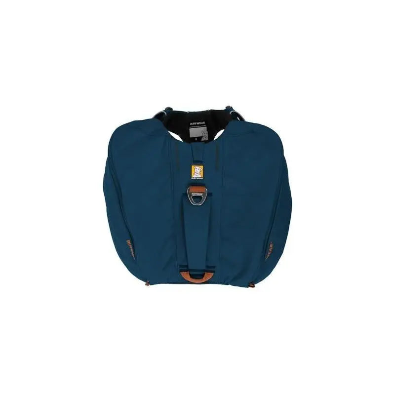 Blue baby carrier with adjustable straps and safety buckle for secure and comfortable carrying.