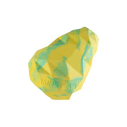 Durable yellow and blue dog toy designed for interactive play and chewing.