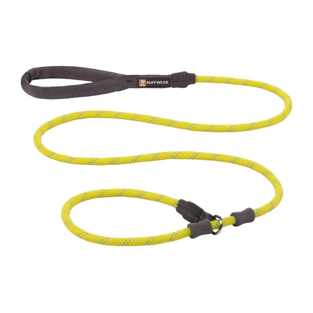 Durable yellow dog leash with padded handle and secure clip for comfortable walks.