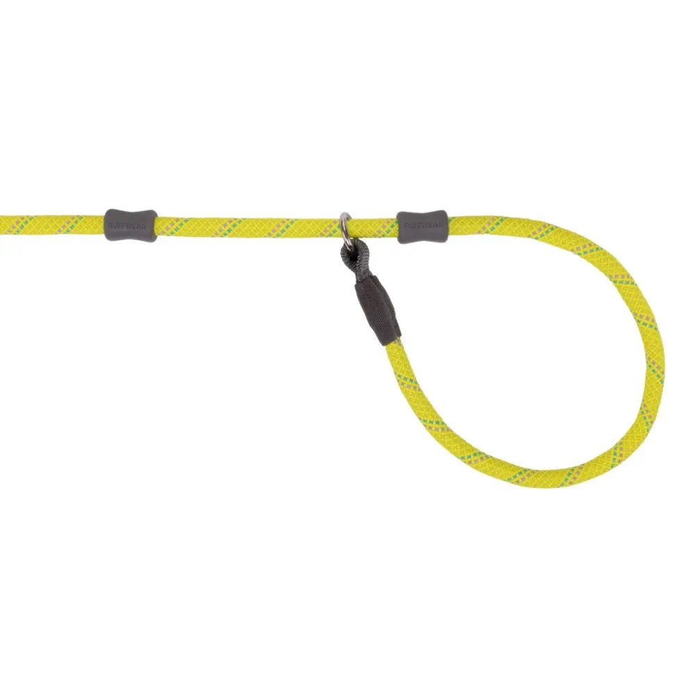 Bright yellow dog leash with durable grip and secure clip for safe walks.