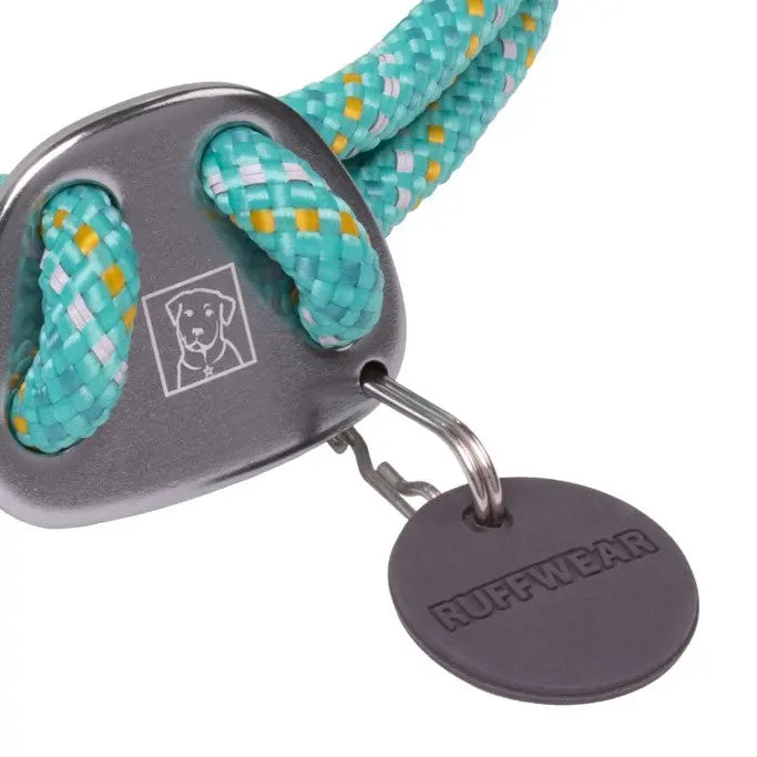 Ruffwear dog leash clip with durable braided rope and metal attachment for secure outdoor adventures.