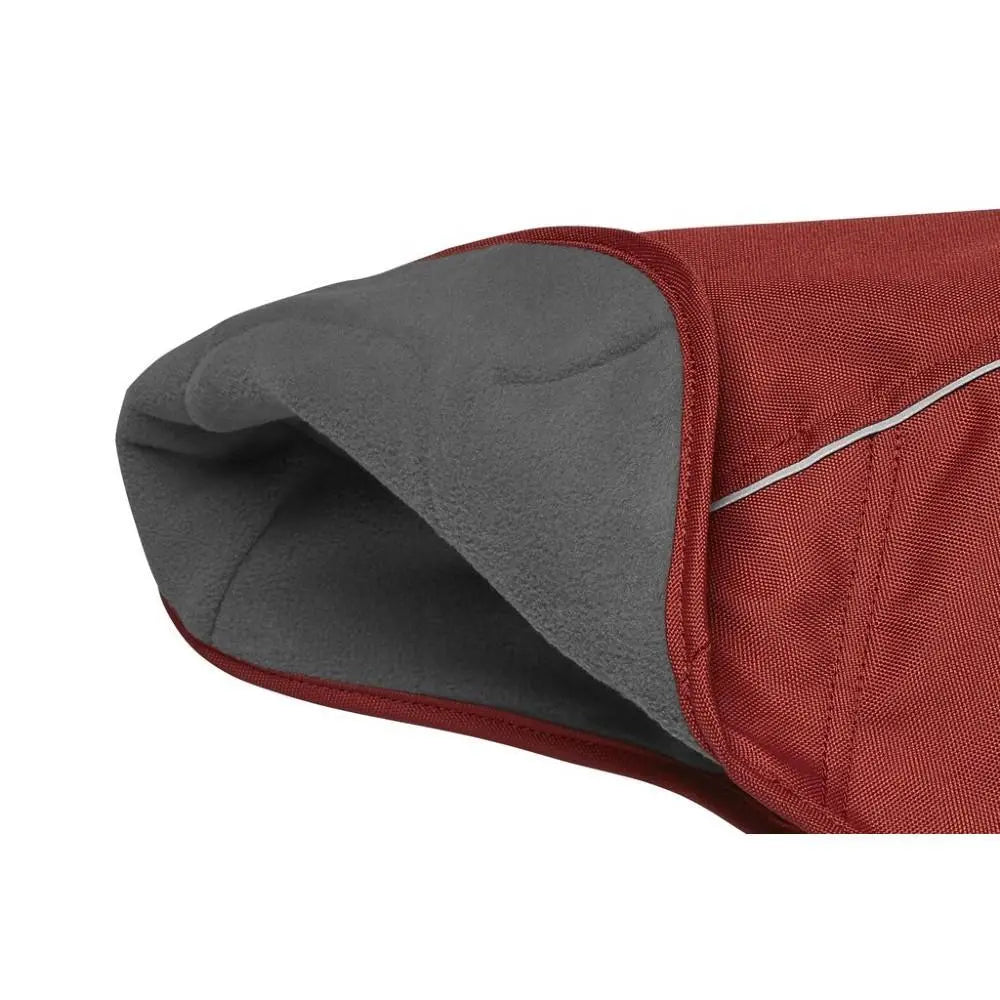 Cozy red pet blanket with soft gray lining, perfect for keeping your furry friend warm and comfortable.