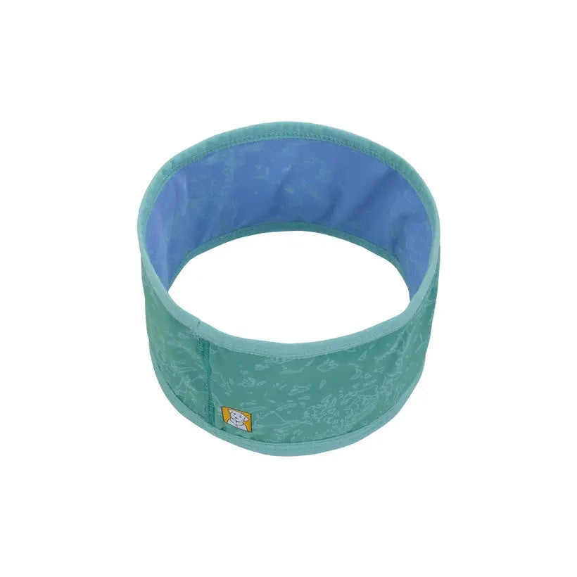 Teal fabric headband with a soft inner lining, perfect for casual wear or workouts.