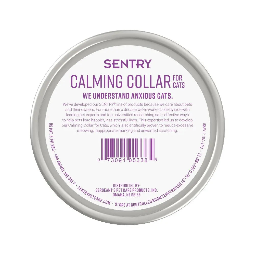 Sentry calming collar for cats, designed to reduce anxiety and prevent unwanted behaviors.