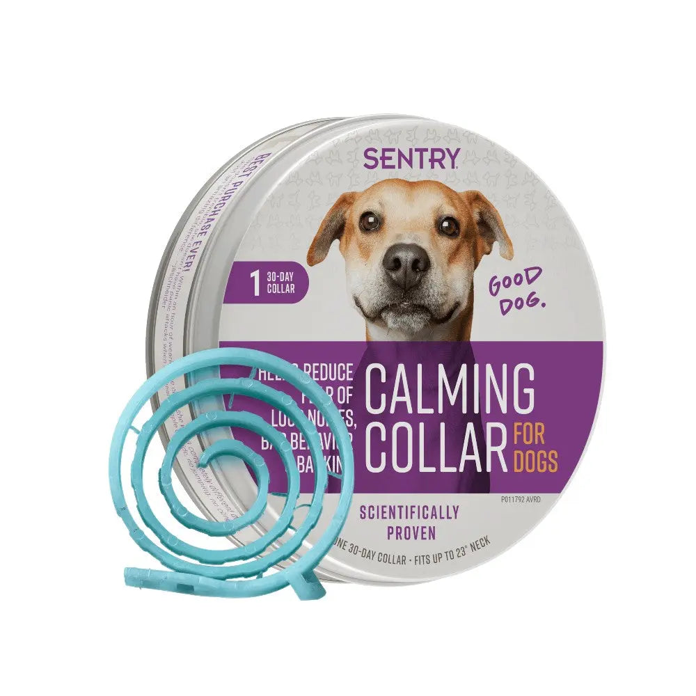 Sentry calming collar for dogs, designed to reduce anxiety and promote relaxation.