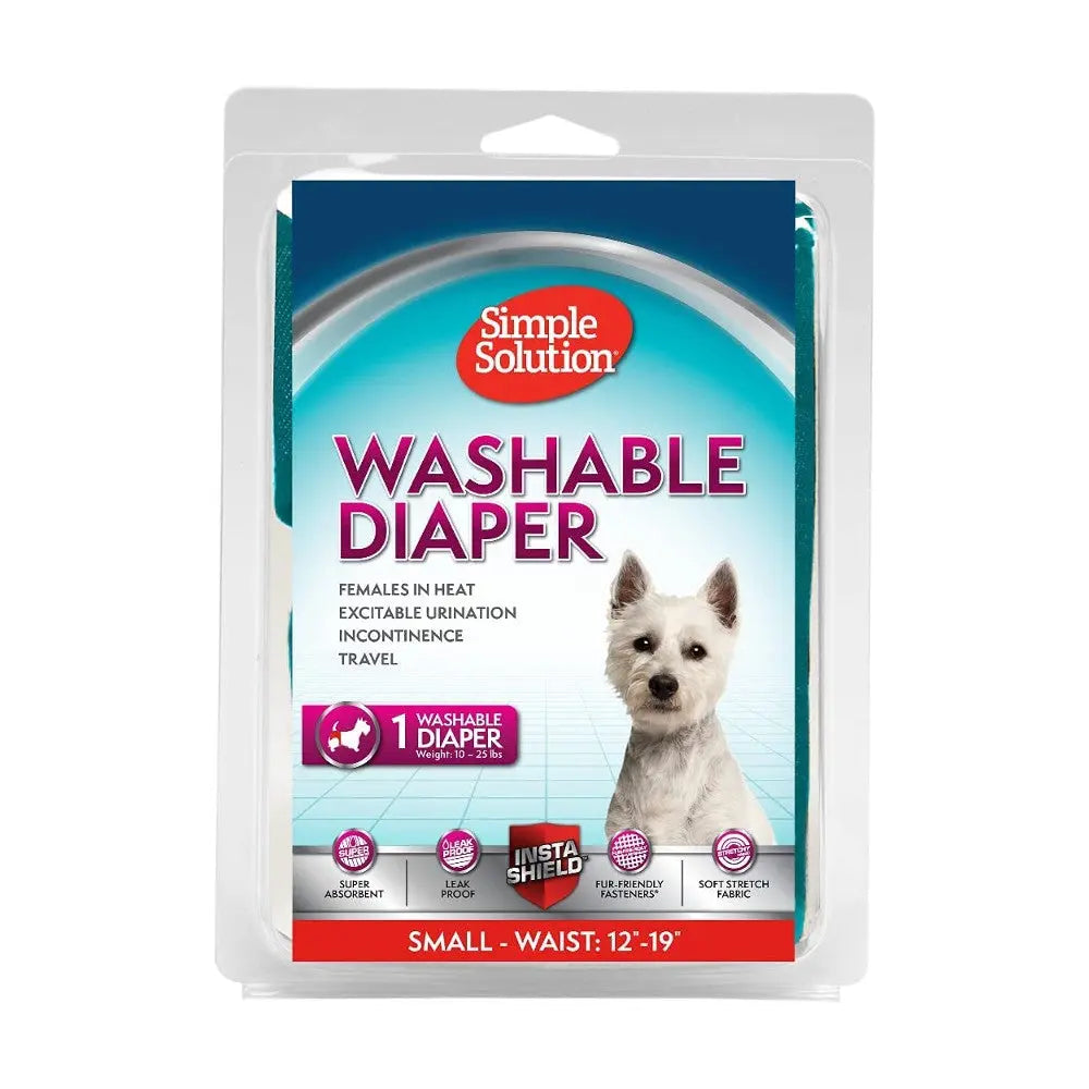 Washable dog diaper for females in heat, featuring adjustable fit and leak protection.