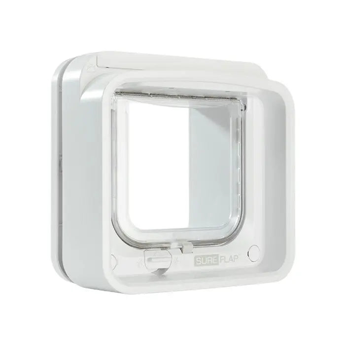 SureFlap pet door, energy-efficient design, easy installation, ideal for cats and small dogs.