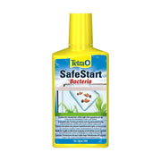 Tetra SafeStart Bacteria for aquariums, promoting healthy fish introduction and water balance.