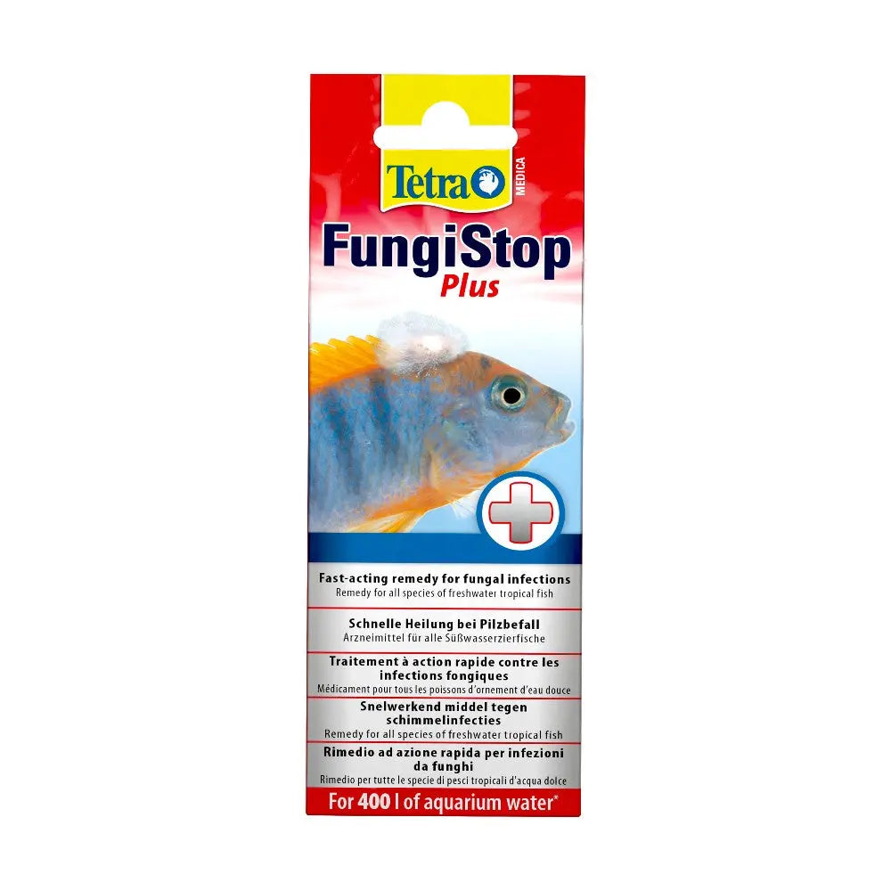 Tetra FungiStop Plus for tropical fish, fast-acting fungal infection treatment, 400L aquarium water.