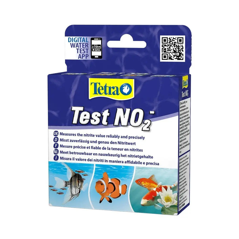 Tetra Test NO2 kit for accurate nitrite measurement in aquariums, includes digital water test app.