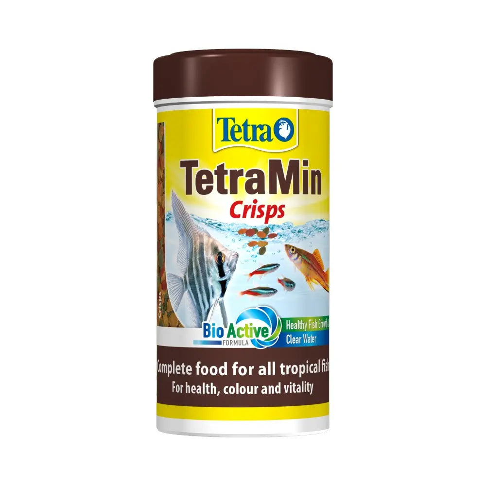 TetraMin Crisps for tropical fish, promoting health, color, and vitality in aquariums.