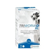 Worm treatment for dogs, TRI-WORM-D XL, effective against various intestinal parasites.
