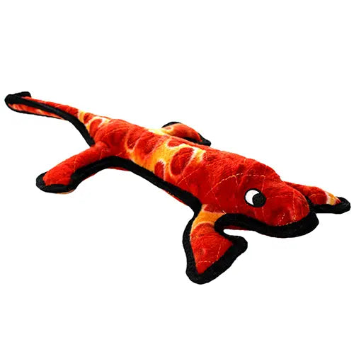 Colorful plush salamander toy for pets, perfect for interactive play and cuddling.