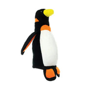 Stuffed penguin toy with vibrant colors, perfect for cuddling and playtime.