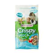 Crispy snack bag for small pets, featuring popcorn and vibrant animal graphics.