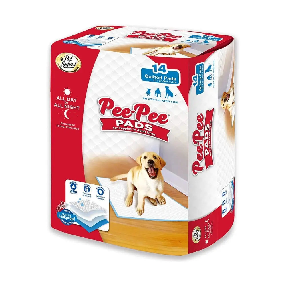 Pee-Pee Pads for dogs, quilted design, absorbent, ideal for training and indoor use.