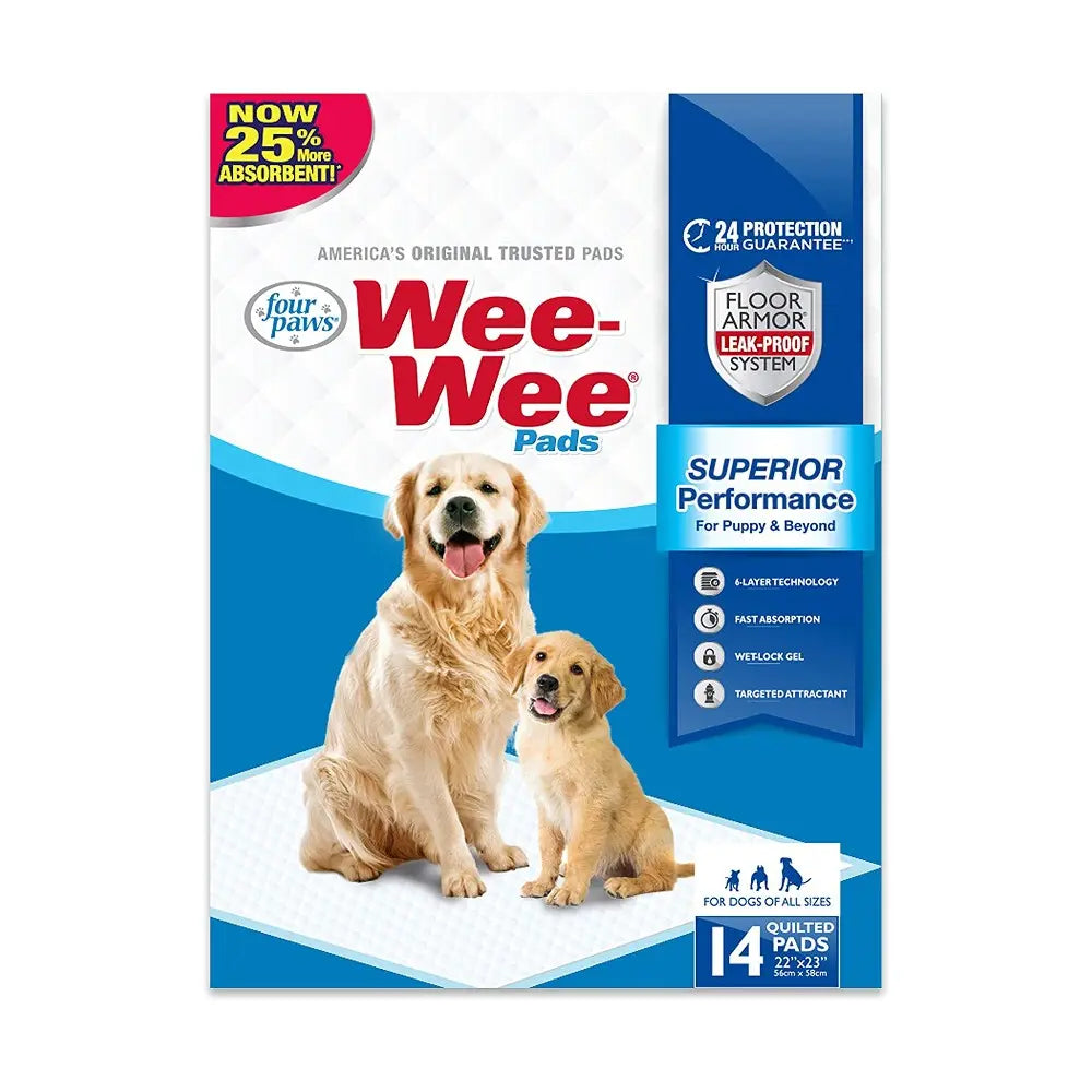 Wee-Wee Pads for dogs, featuring superior absorbency and leak-proof technology for effective training.