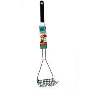 Garden rake with a sturdy handle, perfect for landscaping and yard maintenance tasks.