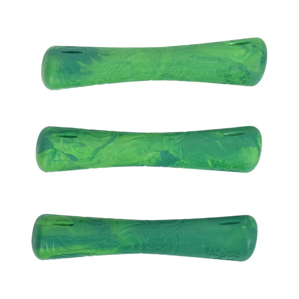 Durable green dog chew toys designed for interactive play and dental health.