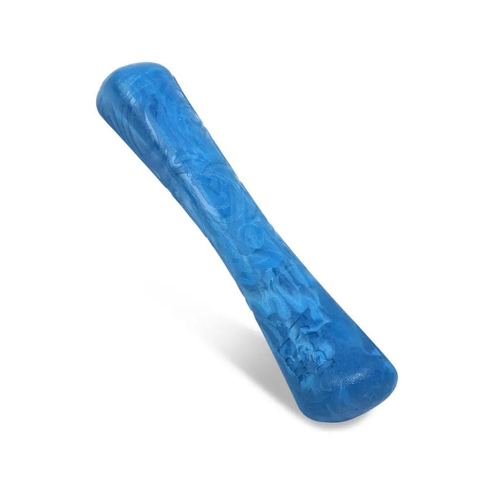 Durable blue dog chew toy designed for interactive play and dental health.