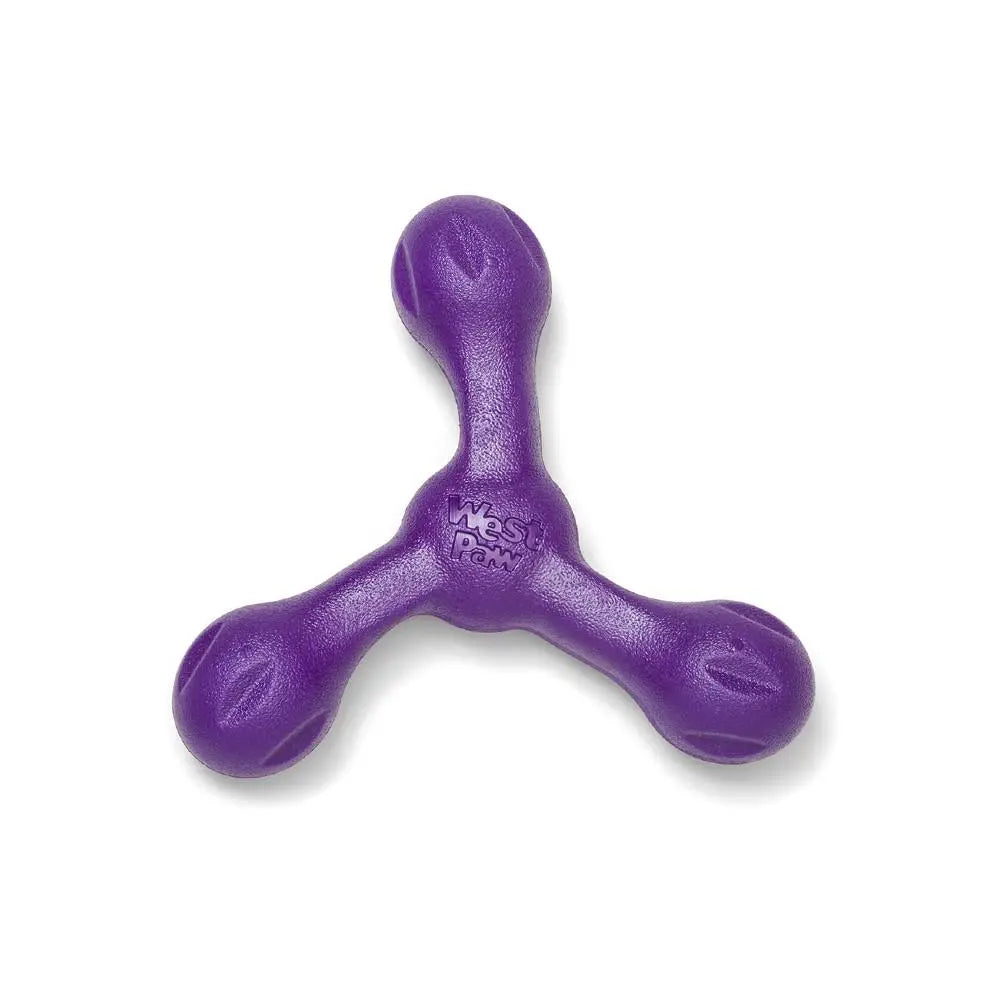 Durable purple dog toy designed for interactive play and chewing.