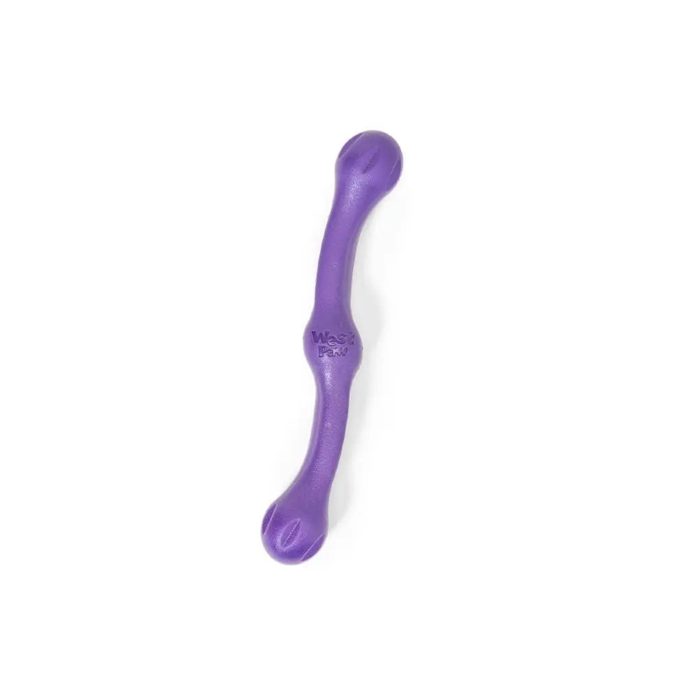 Durable purple dog chew toy designed for interactive play and dental health.