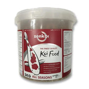 Zenkoï Koi Food 5kg tub, designed for optimal growth and health of koi fish in all seasons.