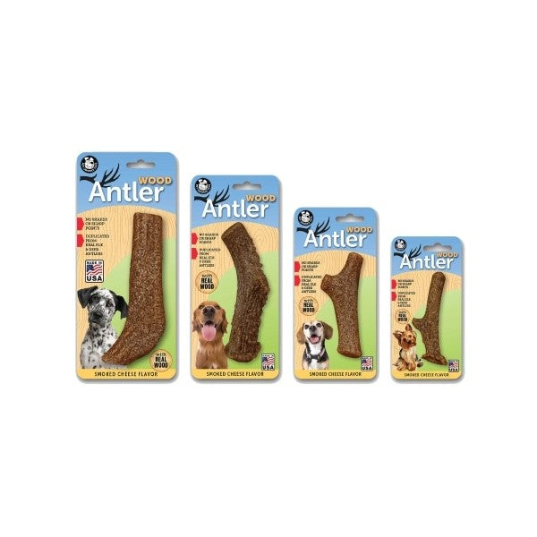 Pet Qwerks Smoked Cheese Wood Antler