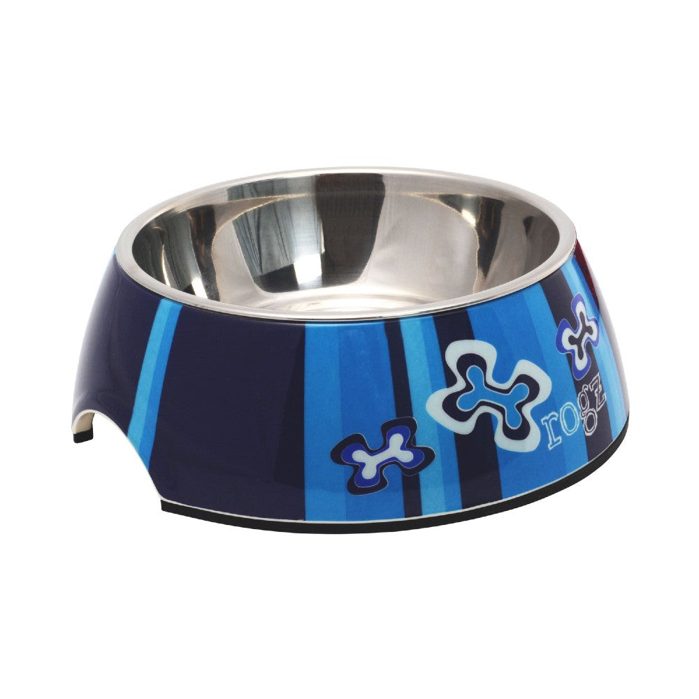 Rogz Dogz 2-in-1 Bubble Dog Bowlz Indigo Bones