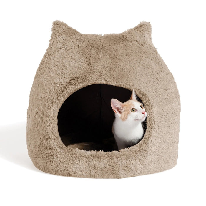(Limited) Best Friends Meow Hut Fur Bed - Wheat