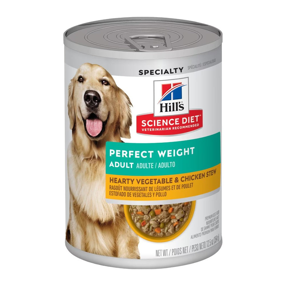Hill's Science Plan Canine Perfect Weight Vegetable & Chicken Stew Tin – pack size information (South Africa)