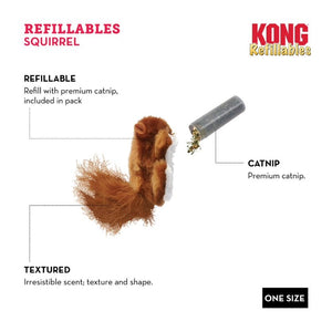 Kong Plush Refillable Catnip Toy Squirrel