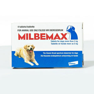 Milbemax Classic Dewormer - Dogs Over 5kg Box of 4