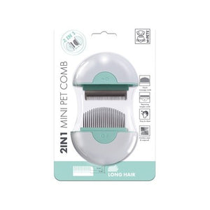 M-Pets 2-in-1 Mini Pet Comb For Long Hair Green
