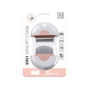 M-Pets 2-in-1 Mini Pet Comb for Short Hair Pink