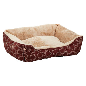 Pawise Square Dog Bed Large Wine Red