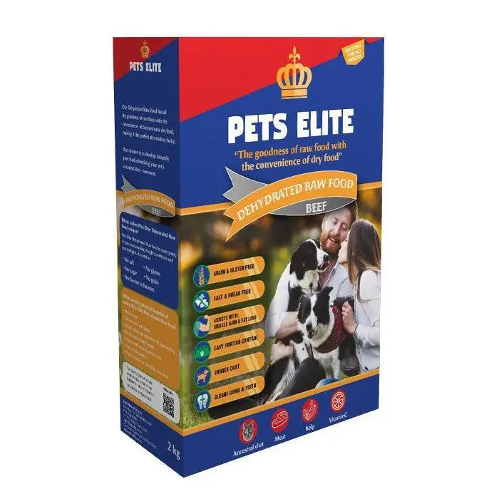 Pets Elite Raw Dry Food Beef - 2kg