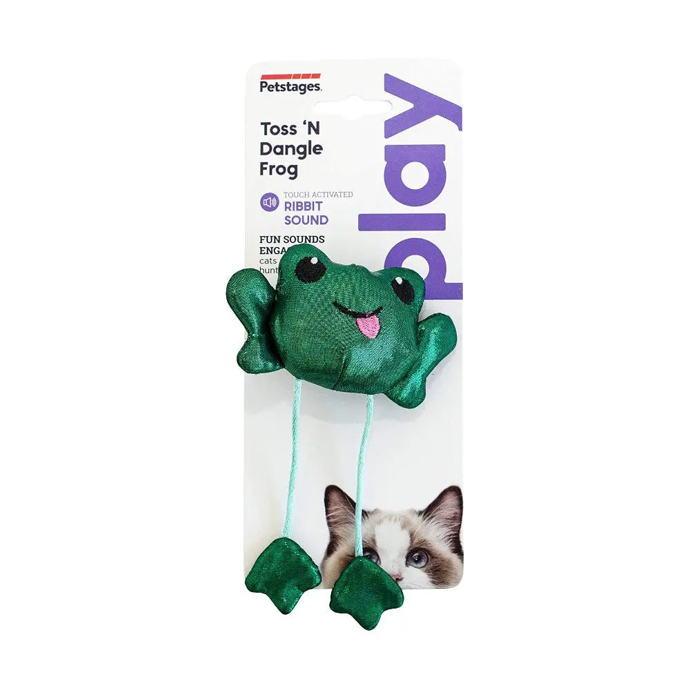 Petstages Toss n Dangle Frog Cat Toy
