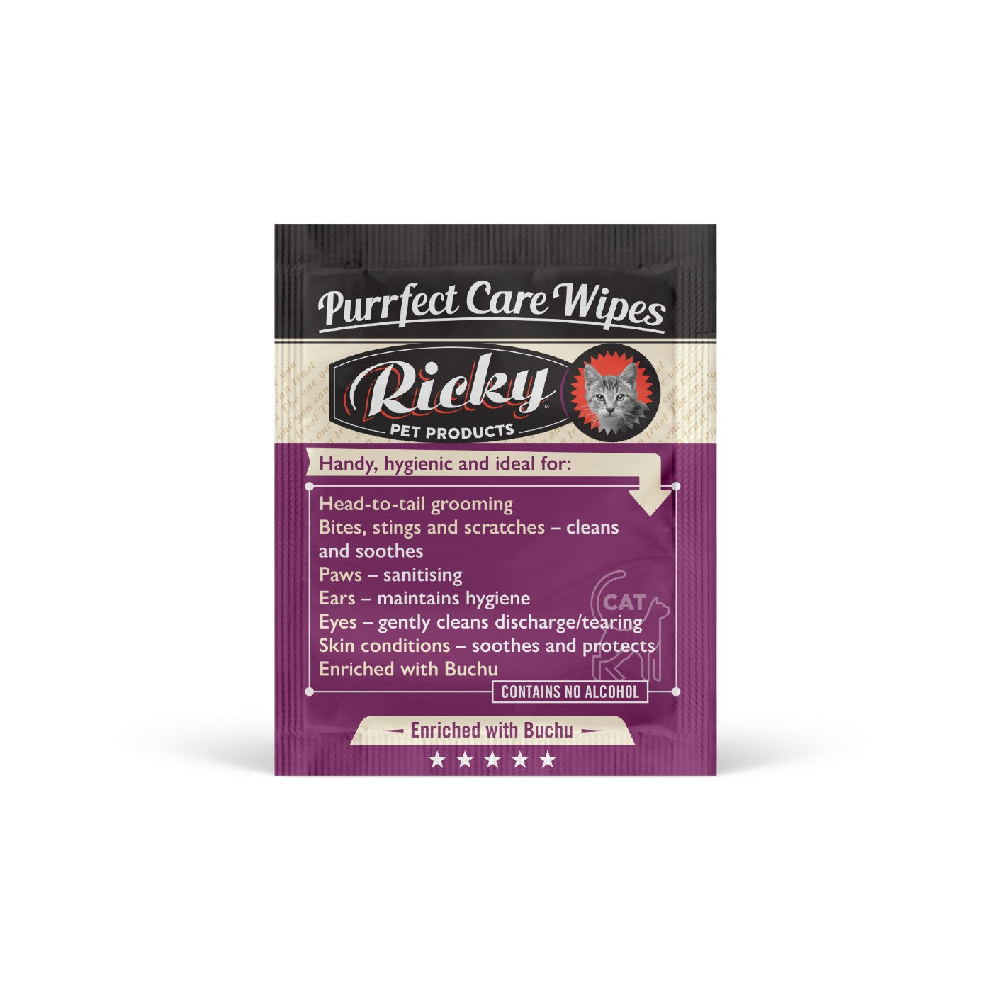 Ricky Pet Products Purrfect Wipes Pet Wipes - lifestyle image with pet Canine & Co South Africa