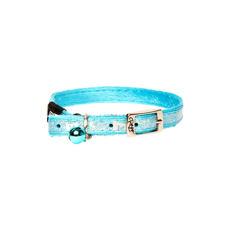 Rogz Catz SparkleCat Pin Buckle Cat Collar Turquoise