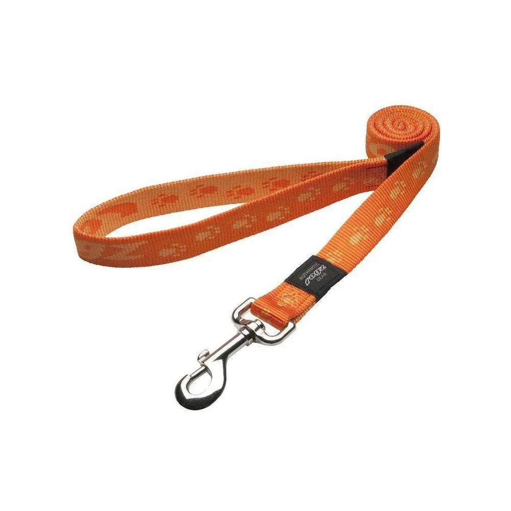 Rogz Alpinist Extra Large 25mm Everest Fixed Dog Lead Orange Rogz Design