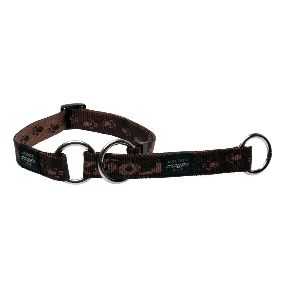 Rogz Alpinist Large 20mm K2 Web Half-Check Dog Collar Chocolate Rogz Design