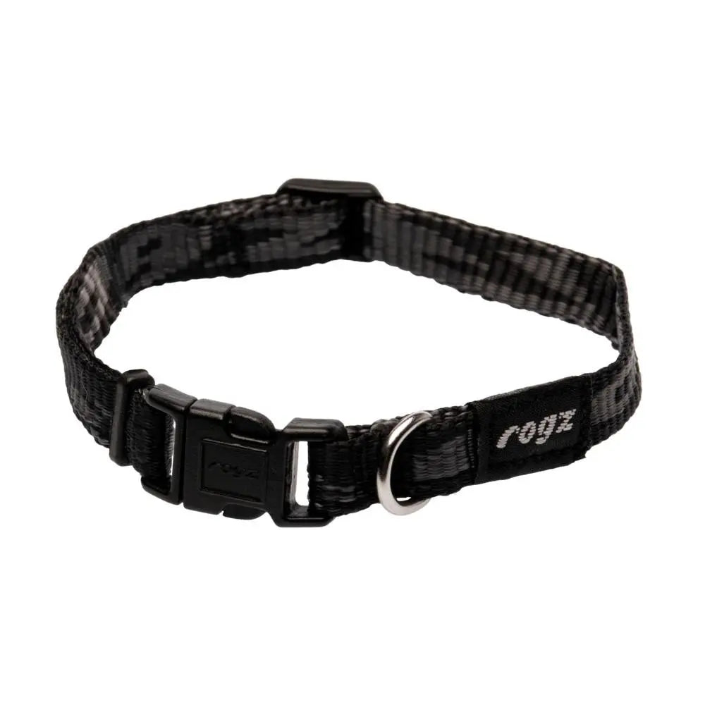 Rogz Alpinist Small 11mm Kilimanjaro Dog Collar Black Rogz Design