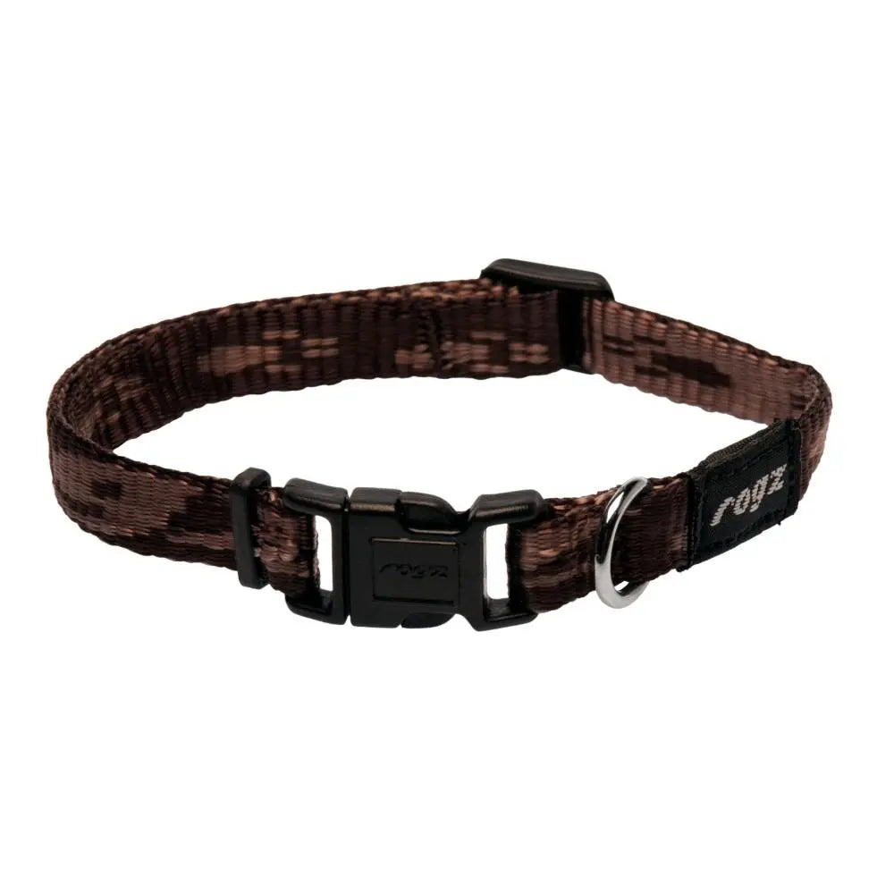 Rogz Alpinist Small 11mm Kilimanjaro Dog Collar Chocolate Rogz Design