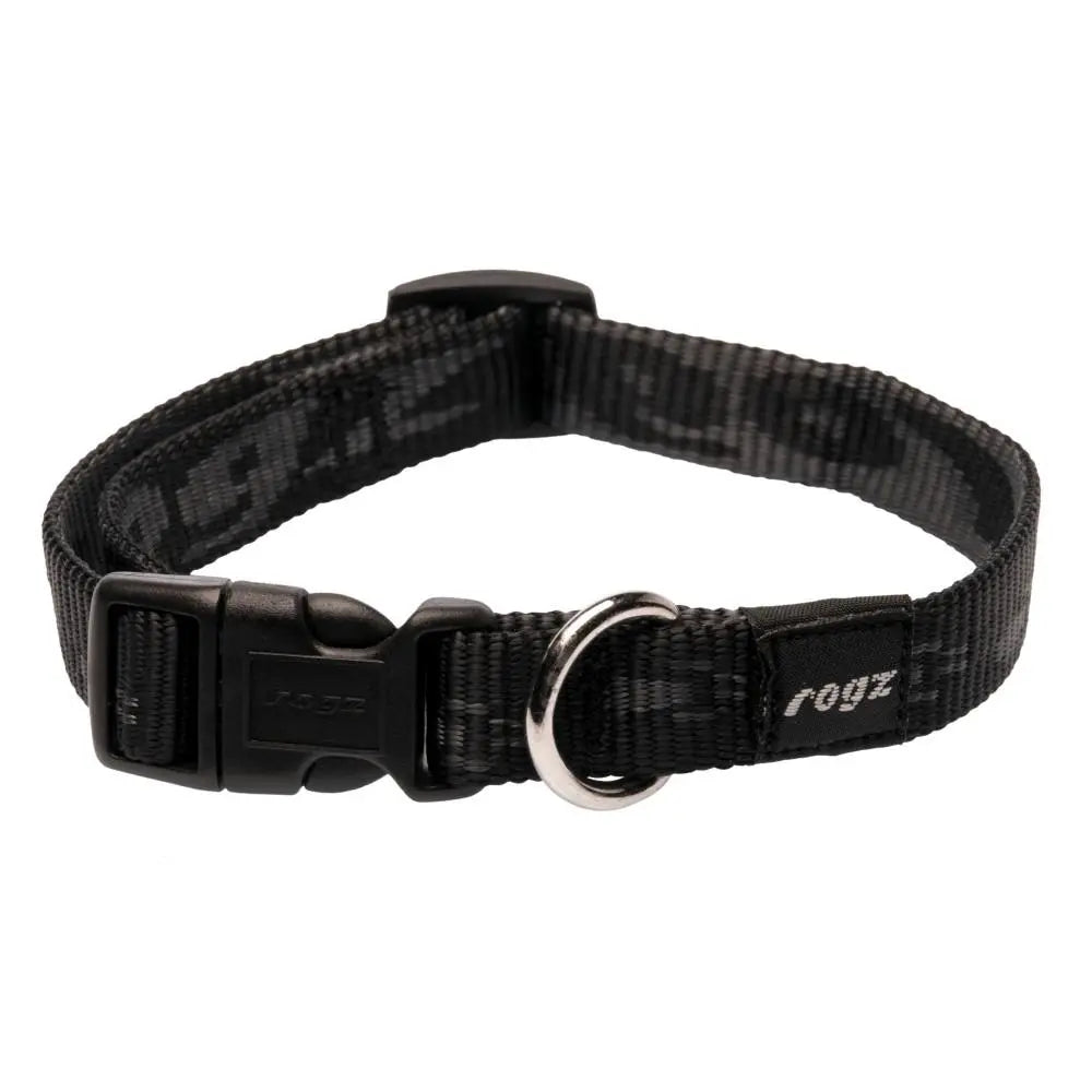Rogz Alpinist Medium 16mm Matterhorn Dog Collar Black Rogz Design