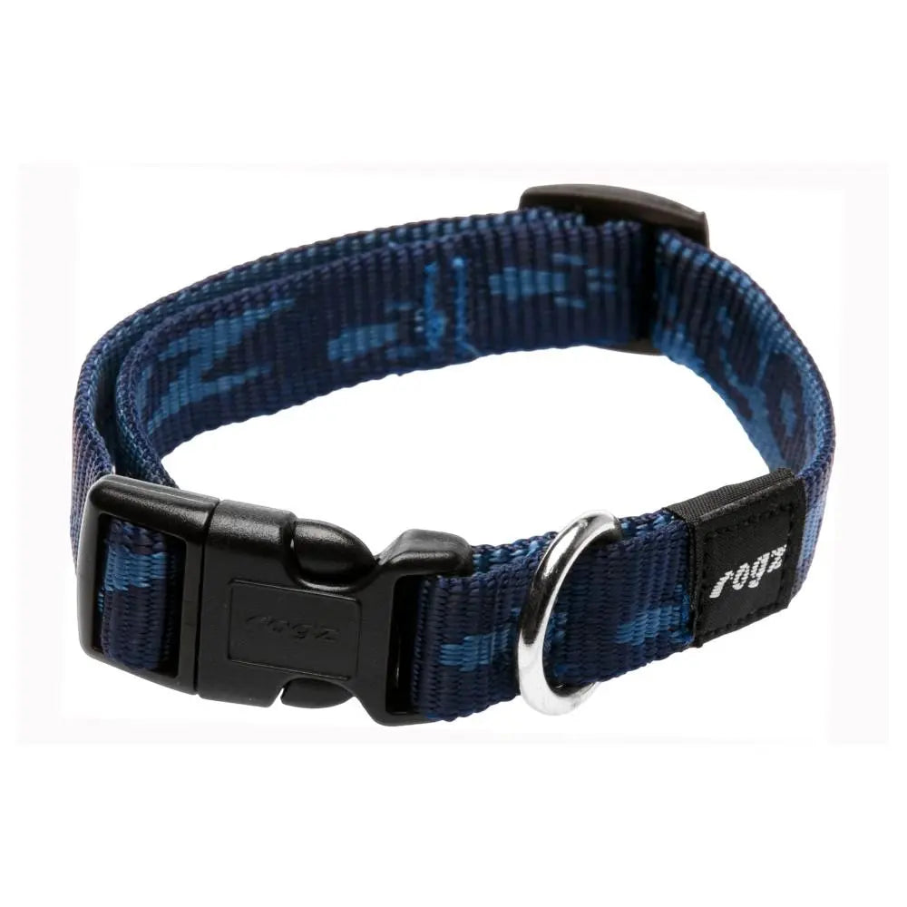 Rogz Alpinist Medium 16mm Matterhorn Dog Collar Blue Rogz Design