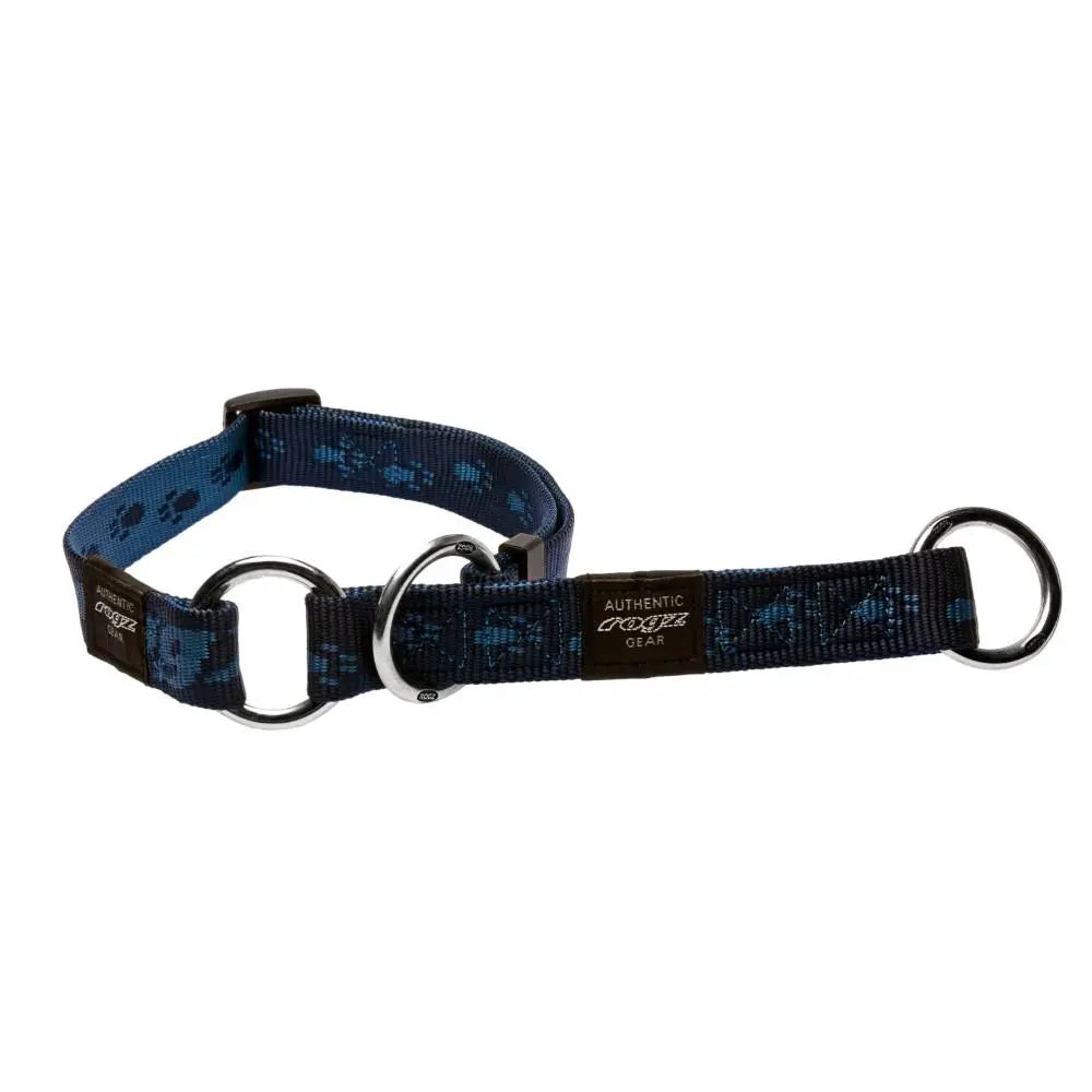 Rogz Alpinist Medium 16mm Matterhorn Web Half-Check Dog Collar Blue Rogz Design