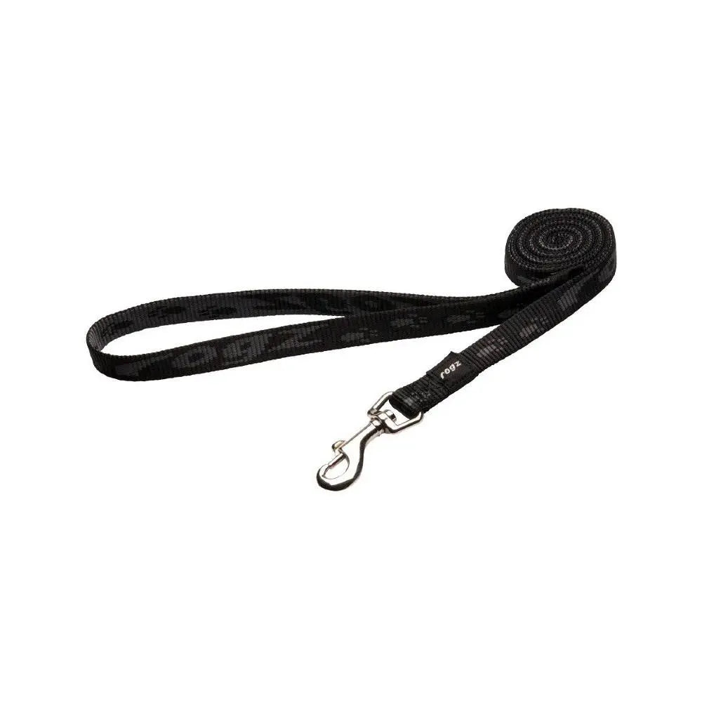 Rogz Alpinist Medium 16mm Matterhorn Fixed Dog Lead Black Rogz Design